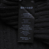 Sandro Women's Black Knit Cotton Wool Blend Jumper Size 38FR 10UK 6US SFPPU01976