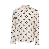 Sandro Men's Ecru Cross Flower Long Sleeve Viscose Shirt Size M SHPCM01065